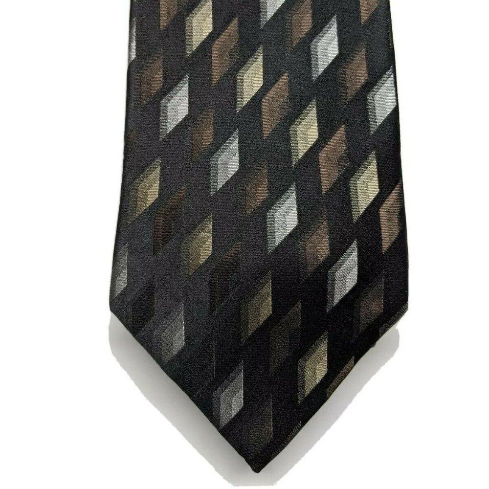 Paul Dione Geometric Silk Necktie